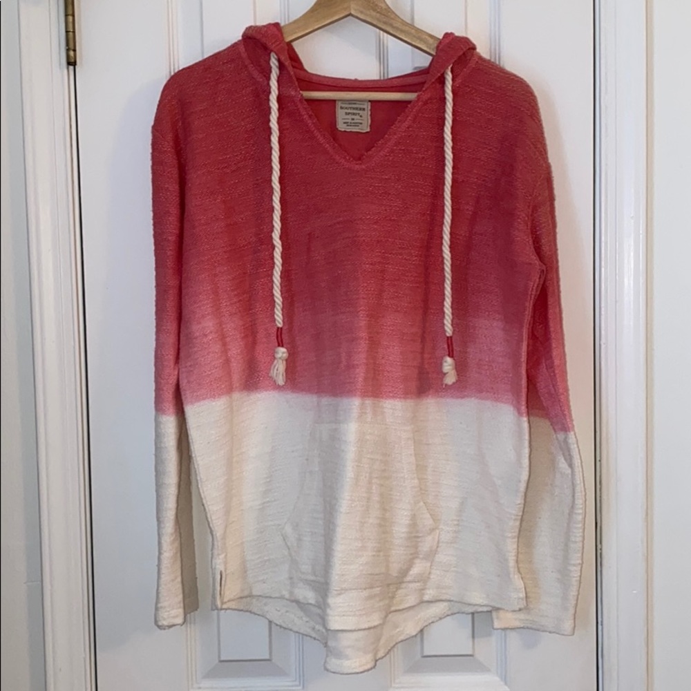 Light weight hoodie with a v neck